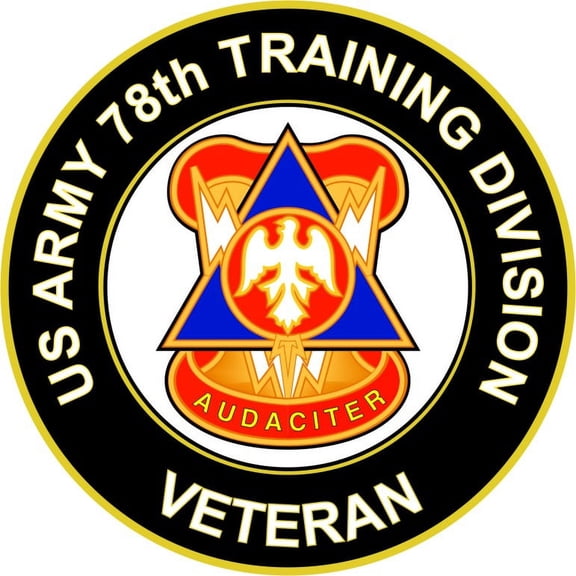 3.8 Inch U.S. Army 78th Training Division Unit Crest Veteran Sticker Decal