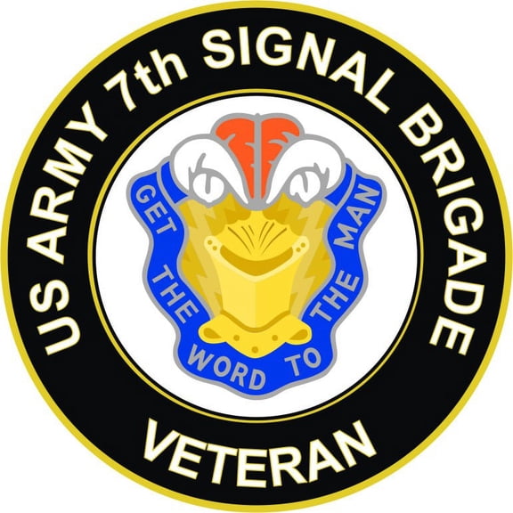 3.8 Inch U.S. Army 7th Signal Brigade Unit Crest Veteran Sticker Decal