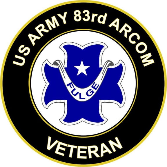 3.8 Inch U.S. Army 83rd ARCOM Ohio Unit Crest Veteran Sticker Decal