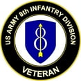 thumbnail image 1 of 3.8 Inch U.S. Army 8th Infantry Division Veteran Sticker Decal, 1 of 1