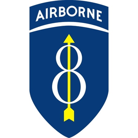 3.8 Inch U.S. Army 8th Infantry Division With Airborne Tab Sticker