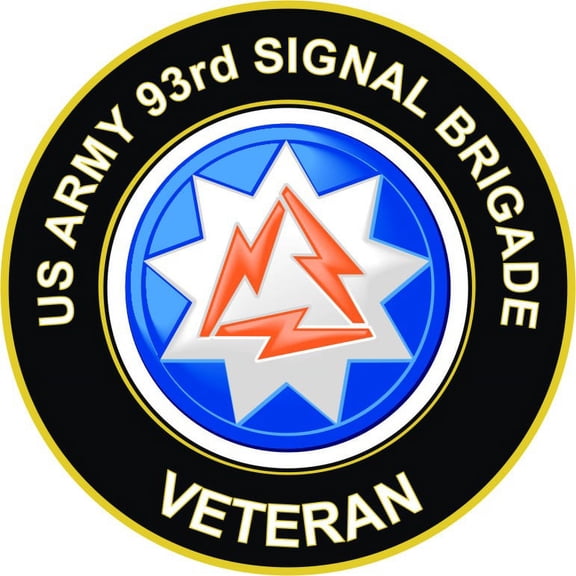 3.8 Inch U.S. Army 93rd Signal Brigade Unit Crest Veteran Sticker Decal