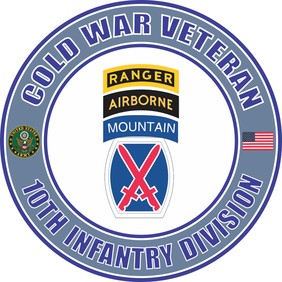 3.8 Inch U.S. Army Cold War 10th Mountain Ranger Airborne Division Veteran Decal