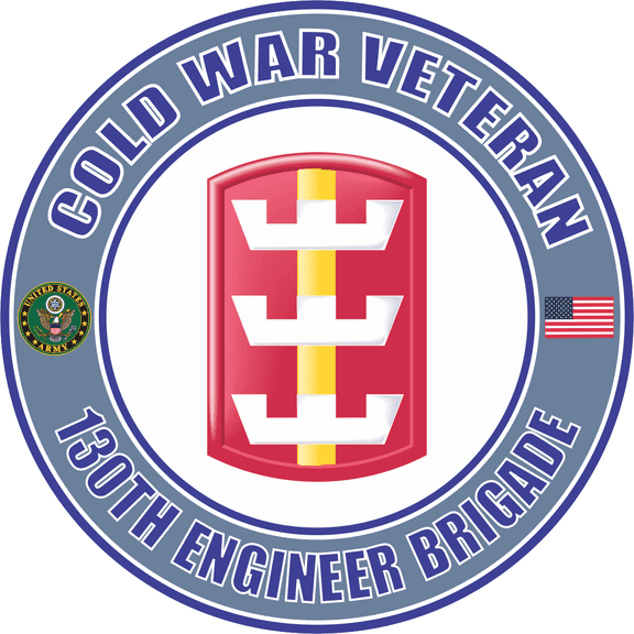 3.8 Inch U.S. Army Cold War 130th Engineer Brigade Veteran Decal