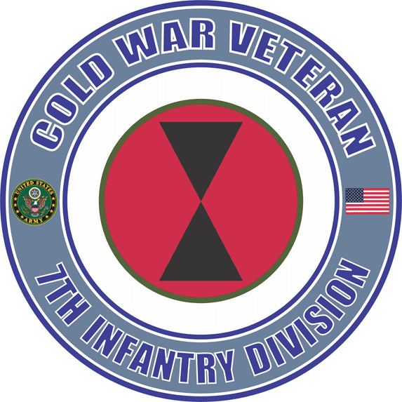 3.8 Inch U.S. Army Cold War 7th Infantry Division Veteran Decal
