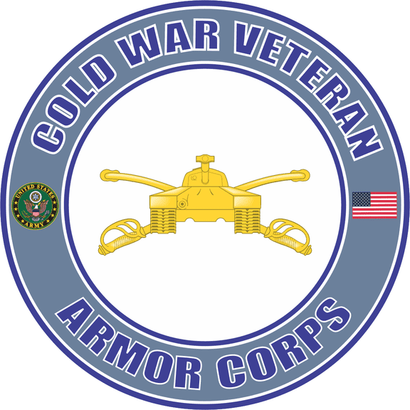 3.8 Inch U.S. Army Cold War Armor Insignia Veteran Decal
