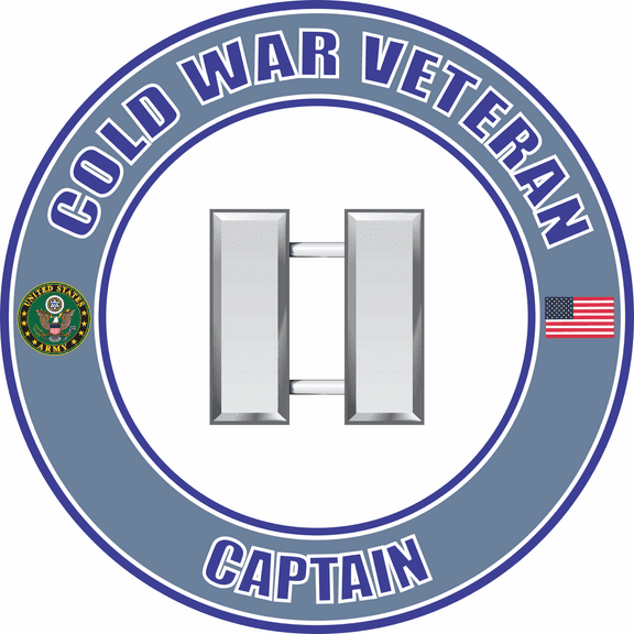 3.8 Inch U.S. Army Cold War Captain Rank Insignia Veteran Decal