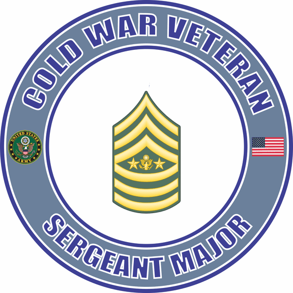 3.8 Inch U.S. Army Cold War Sergeant Major Army Rank Insignia Veteran Decal