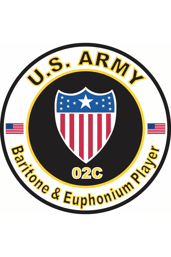 3.8 Inch U.S. Army MOS 02C Baritone & Euphonium Player