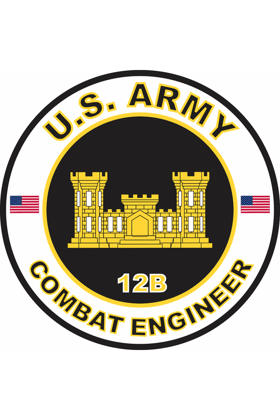3.8 Inch U.S. Army MOS 12B Combat Engineer