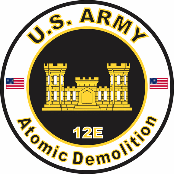3.8 Inch U.S. Army MOS 12E Atomic Demolition Decal Sticker