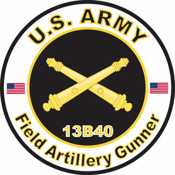3.8 Inch U.S. Army MOS 13B40 Field Artillery Gunner