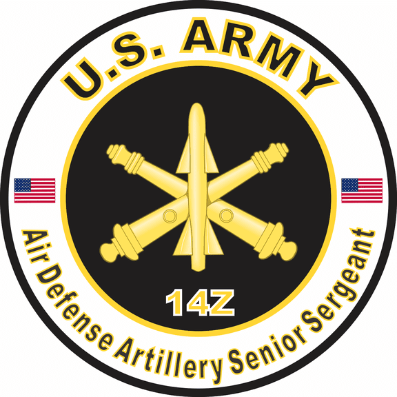 3.8 Inch U.S. Army MOS 14Z Air Defense Artillery Senior Sergeant