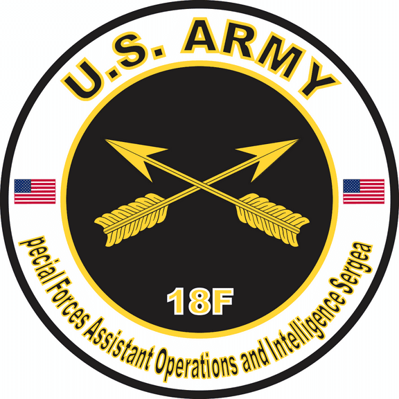3.8 Inch U.S. Army MOS 18F Special Forces Assistant Operations and Intelligence Sergeant
