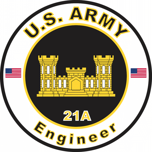 3.8 Inch U.S. Army MOS 21A Engineer