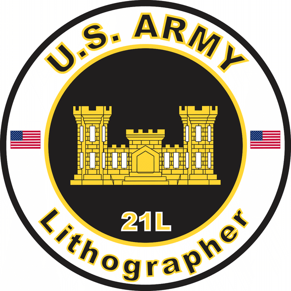 3.8 Inch U.S. Army MOS 21L Lithographer