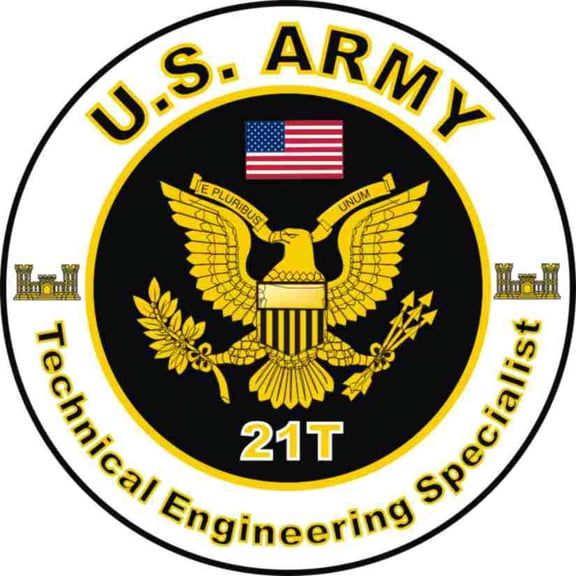 3.8 Inch U.S. Army MOS 21T Decal: Technical Engineering Specialist