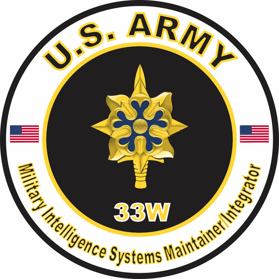 3.8 Inch U.S. Army MOS 33W Military Intelligence Systems Maintainer/Integrator