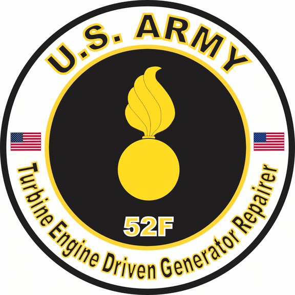 3.8 Inch U.S. Army MOS 52F Turbine Engine Driven Generator Repairer