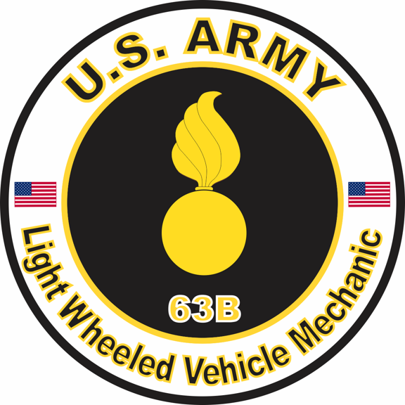 3.8 Inch U.S. Army MOS 63B Light-Wheeled Vehicle Mechanic