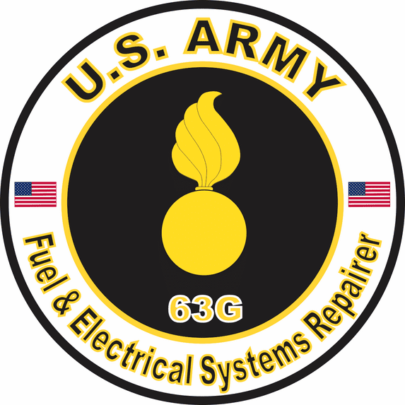 3.8 Inch U.S. Army MOS 63G Fuel & Electrical Systems Repairer