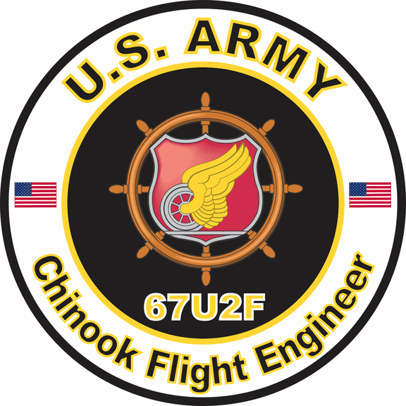 3.8 Inch U.S. Army MOS 67U2F Chinook Flight Engineer