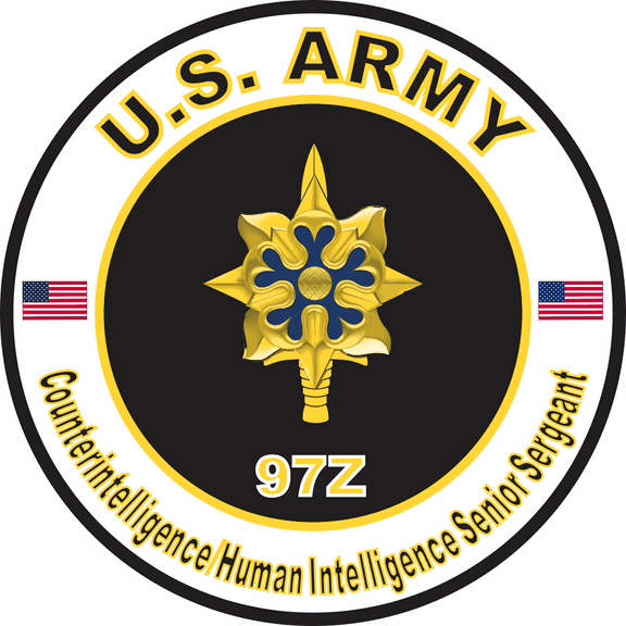3.8 Inch U.S. Army MOS 97Z Counterintelligence/Human Intelligence Senior Sergeant