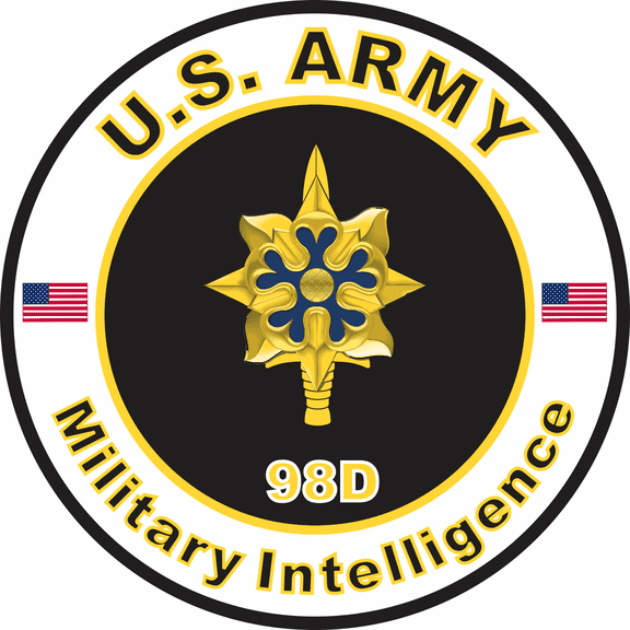 3.8 Inch U.S. Army MOS 98D Military Intelligence