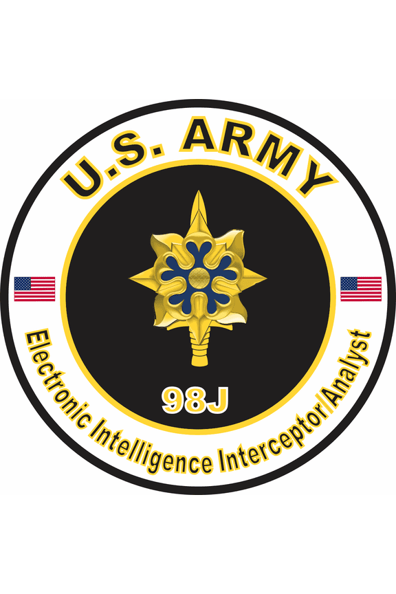 3.8 Inch U.S. Army MOS 98J Electronic Intelligence Interceptor Analyst