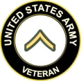 thumbnail image 1 of 3.8 Inch U.S. Army Private Veteran Sticker Decal, 1 of 1