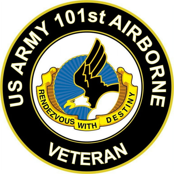 3.8 Inch U.S. Army Veteran 101st Airborne Unit Crest Sticker Decal