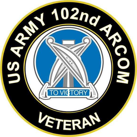 3.8 Inch U.S. Army Veteran 102nd ARCOM Unit Crest Sticker Decal