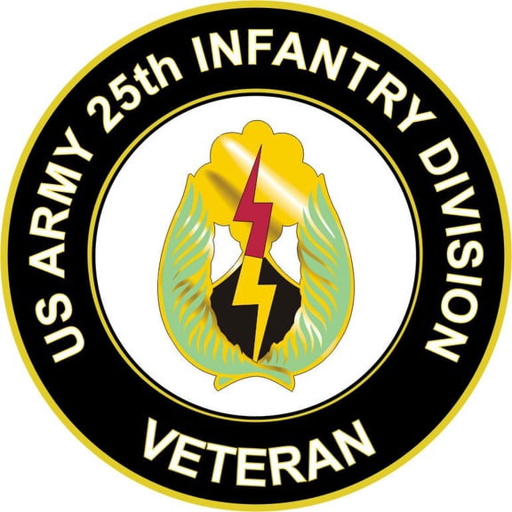 3.8 Inch U.S. Army Veteran 25th Infantry Division Unit Crest Sticker Decal