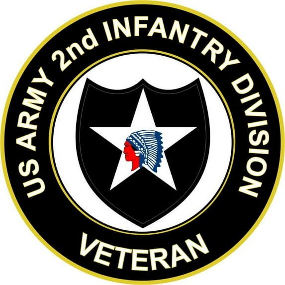 3.8 Inch U.S. Army Veteran 2nd Infantry Division Sticker Decal