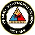 thumbnail image 1 of 3.8 Inch U.S. Army Veteran 3rd Armored Division sticker decal, 1 of 1
