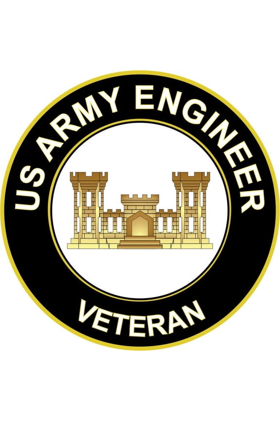 3.8 Inch U.S. Army Veteran Army Engineer Sticker Decal