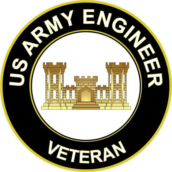 3.8 Inch U.S. Army Veteran Army Engineer Sticker Decal