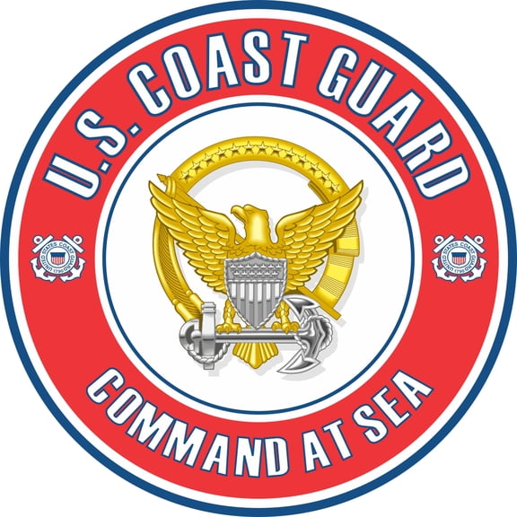 3.8 Inch U.S. Coast Guard Command At sea Badge Decal