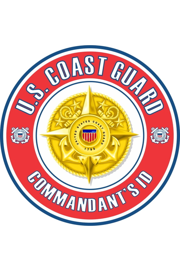 3.8 Inch U.S. Coast Guard Commandant's ID Badge Decal