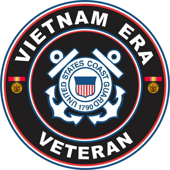 3.8 Inch U.S. Coast Guard Vietnam Era Veteran Decal
