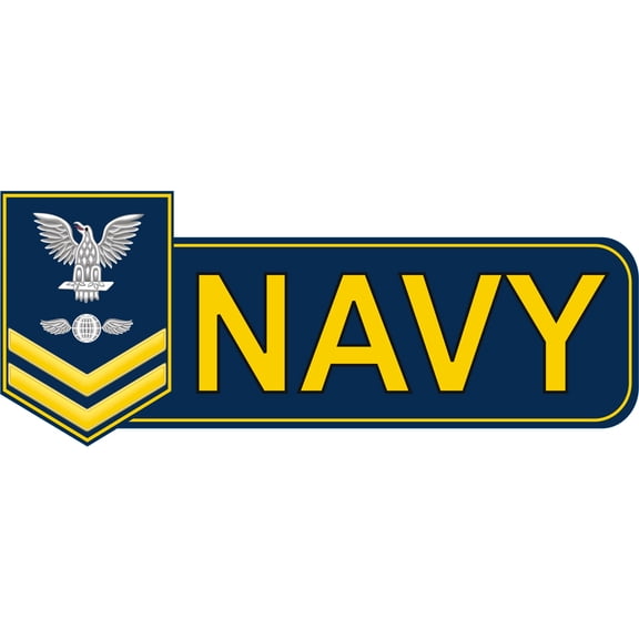 3.8 Inch U.S. Navy 2nd Class Aviation Electronics Mate ( AE ) Gold Bumper Sticker
