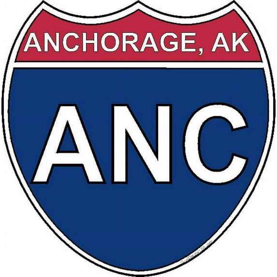 3.8 Inch US Interstate Sticker Anchorage Alaska