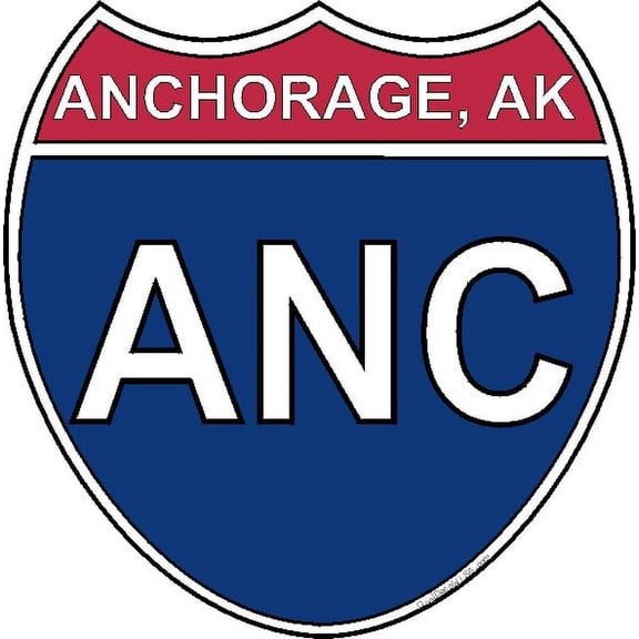 3.8 Inch US Interstate Sticker Anchorage Alaska