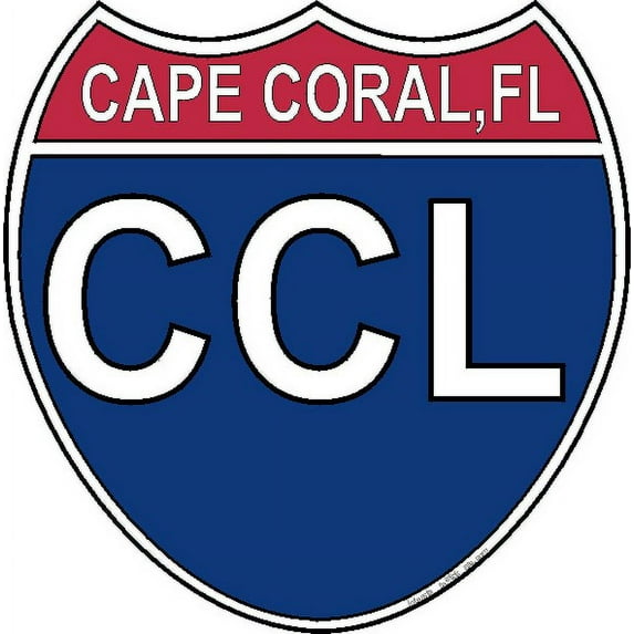 3.8 Inch US Interstate Sticker Cape Coral Florida