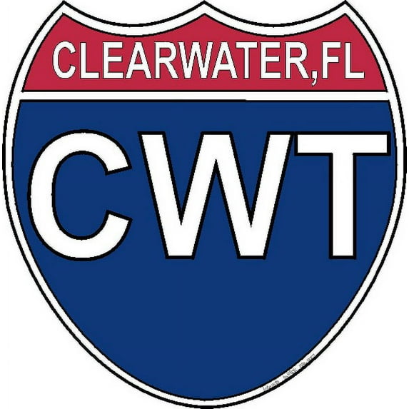 3.8 Inch US Interstate Sticker Clearwater Florida
