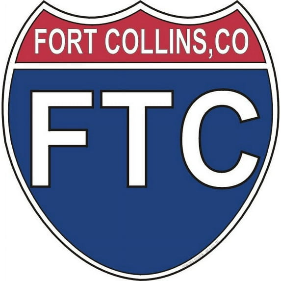 3.8 Inch US Interstate Sticker Fort Collins Colorado