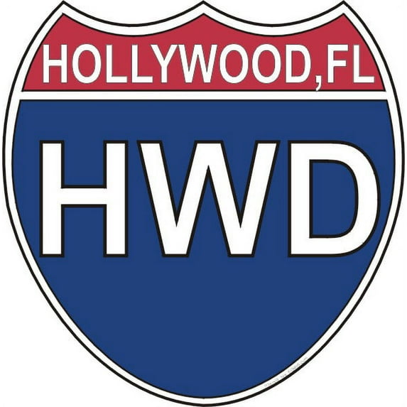 3.8 Inch US Interstate Sticker Hollywood Florida