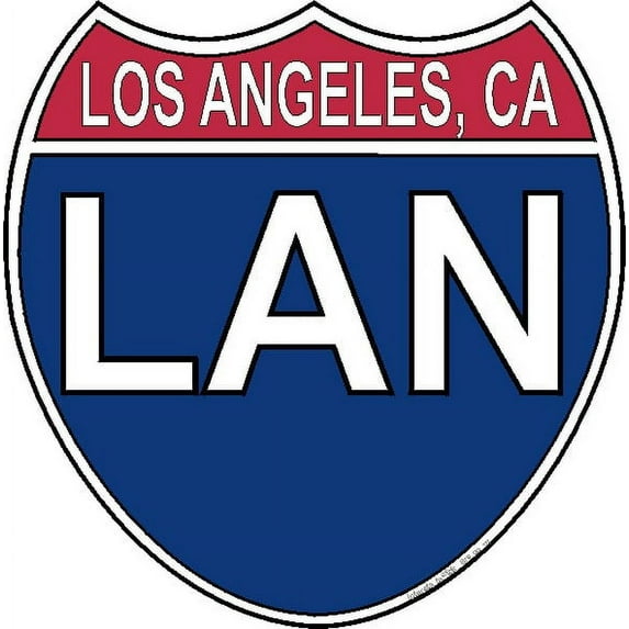 3.8 Inch US Interstate Sticker Los Angeles California