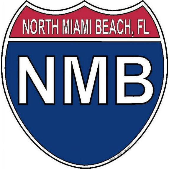 3.8 Inch US Interstate Sticker North Miami Beach Florida