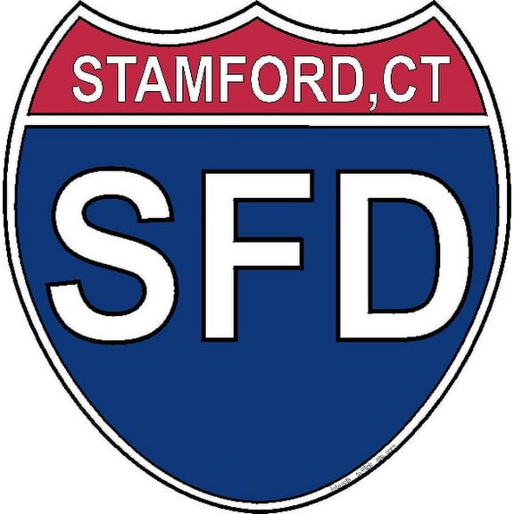 3.8 Inch US Interstate Sticker Stamford Connecticut